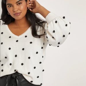 ELOQUII Puff Dot Sweater 18/20